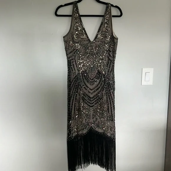 babyond | Dresses | Babeyond Flapper Dress Beaded And Sequined Size Medium  | Poshmark